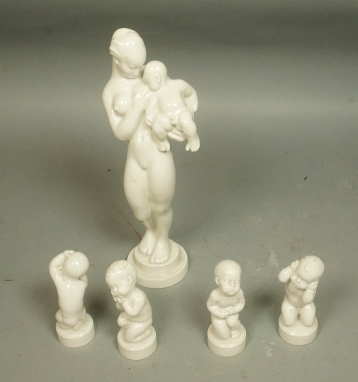 5pc B&G Bing & Grondahl Porcelain Cherub Figures. (1 of 7)