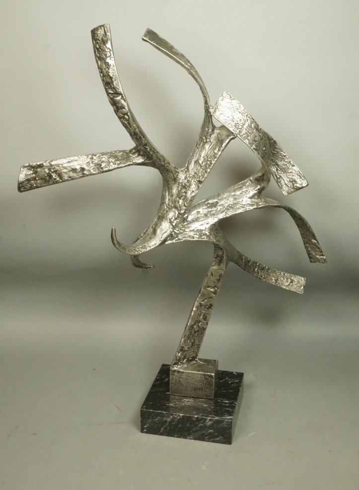 Brutalist Metal Sculpture. Calligraphic Abstract (1 of 6)