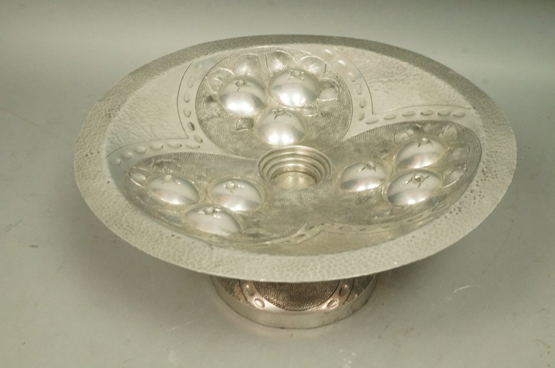 French style Hammered Aluminum Compote. Raised Ha (1 of 6)
