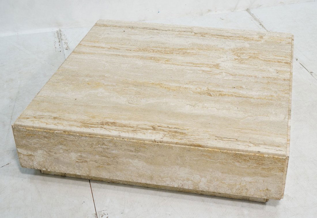 Low 70's Honed Travertine Stone Square Coffee Coc (1 of 8)