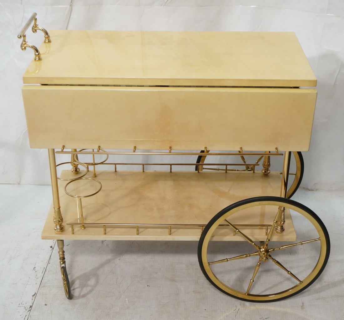 ALDO TURA Lacquered Goatskin Tea Bar Cart. Drop d (1 of 6)