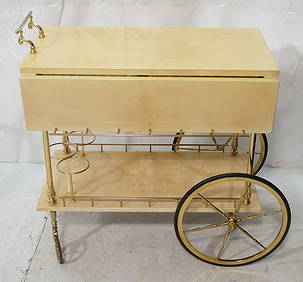 ALDO TURA Lacquered Goatskin Tea Bar Cart. Drop d (1 of 6)