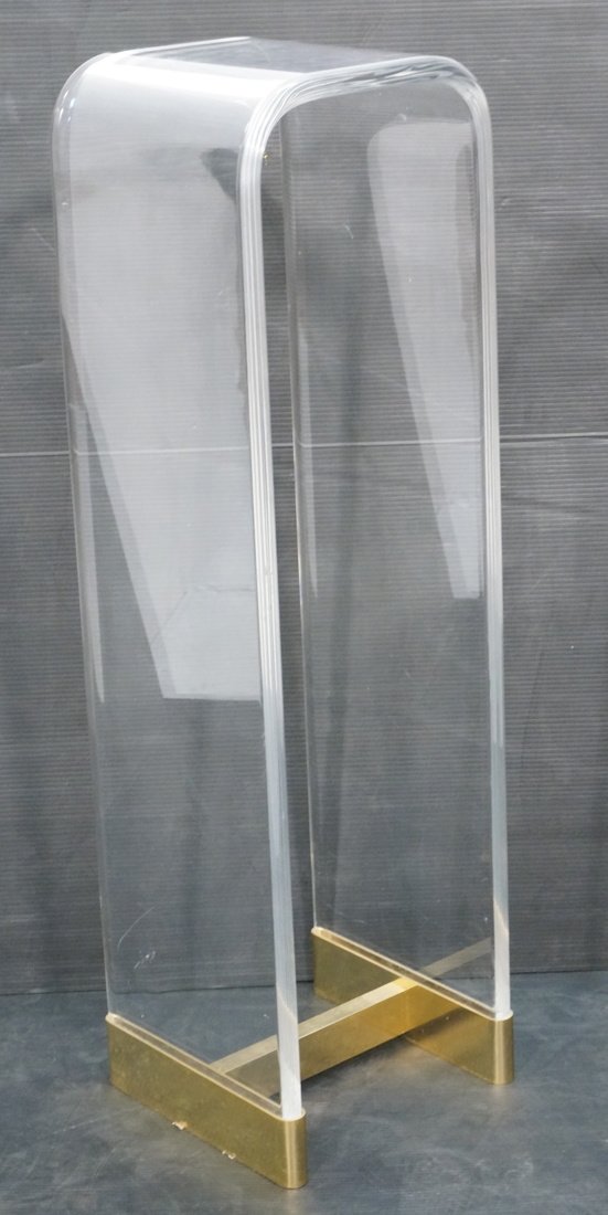 Molded Lucite Pedestal on Bronze Base. 1" thick l (1 of 5)