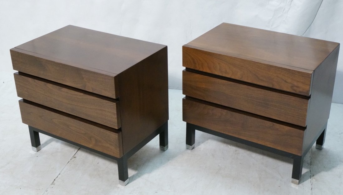 Pr American Modern Night Stands. Three Drawer. Am (1 of 10)