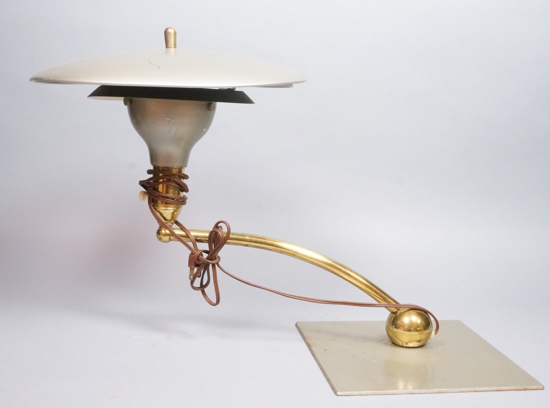 GERALD THURSTON Saucer Desk Office Lamp. Gray met (1 of 9)