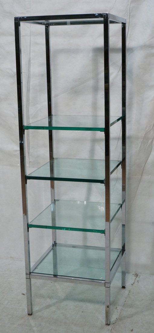 Square Column Chrome & Glass Etagere Display Unit (1 of 7)