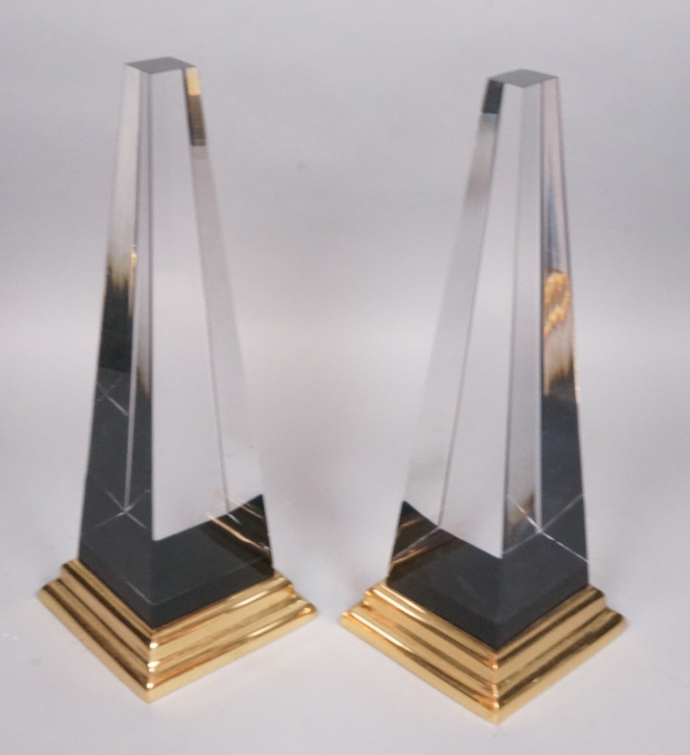 Pr Clear Lucite Obelisk Accent Pieces. Elements h (1 of 8)