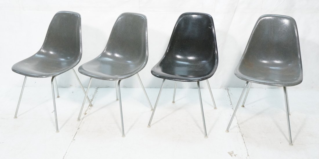 Set 4 HERMAN MILLER Molded Fiberglass Side Chairs (1 of 9)