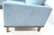 Pr Blue Fabric Cube Form Lounge Chairs. Dark Wood - 2