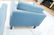Pr Blue Fabric Cube Form Lounge Chairs. Dark Wood - 7