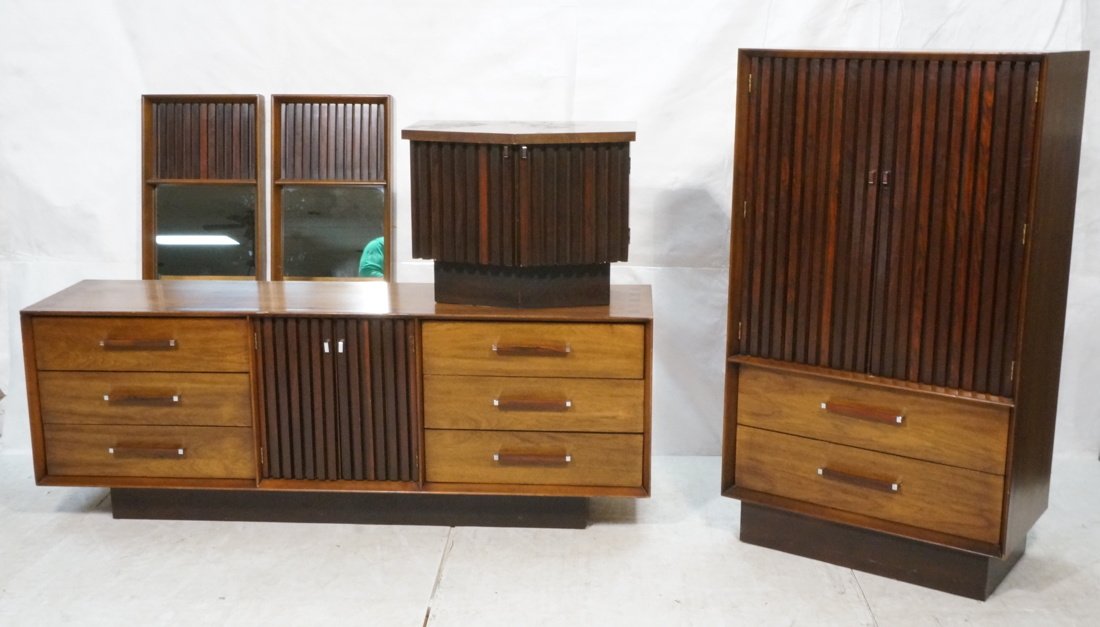 3pc LANE Rosewood And Walnut Bedroom Set.  Rosewo (1 of 9)