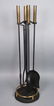 Black Iron & Brass Fireplace Tools. 5 piece set.