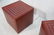 Pr LEE Red Leather Modernist Cube Side Tables. Si - 6