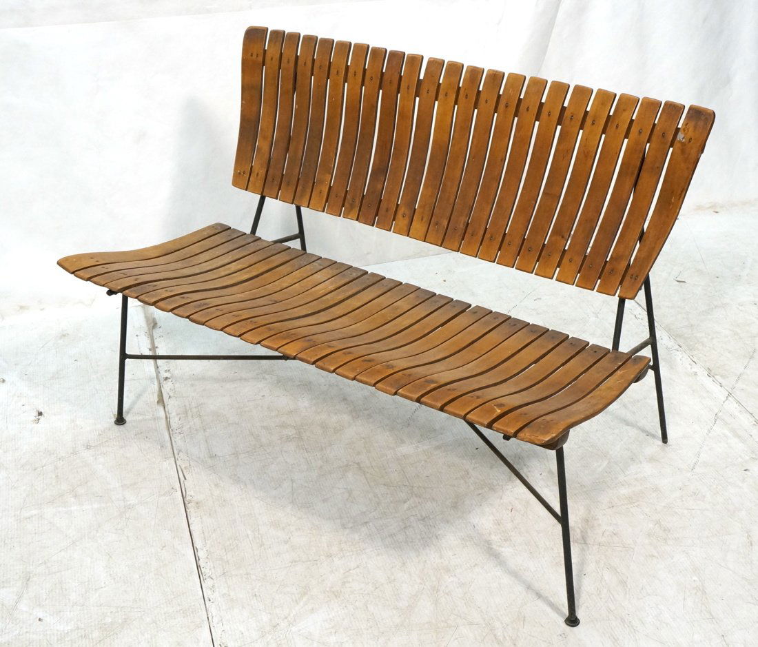 ARTHUR UMANOFF American Slat Bench Love Seat. Bla (1 of 8)