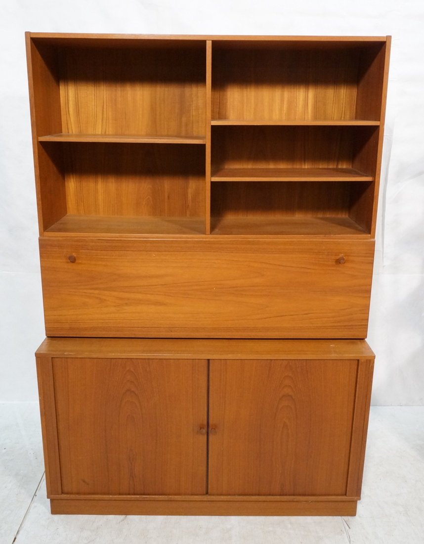 2 part Bookcase Credenza Cabinet. Tambour door lo (1 of 10)