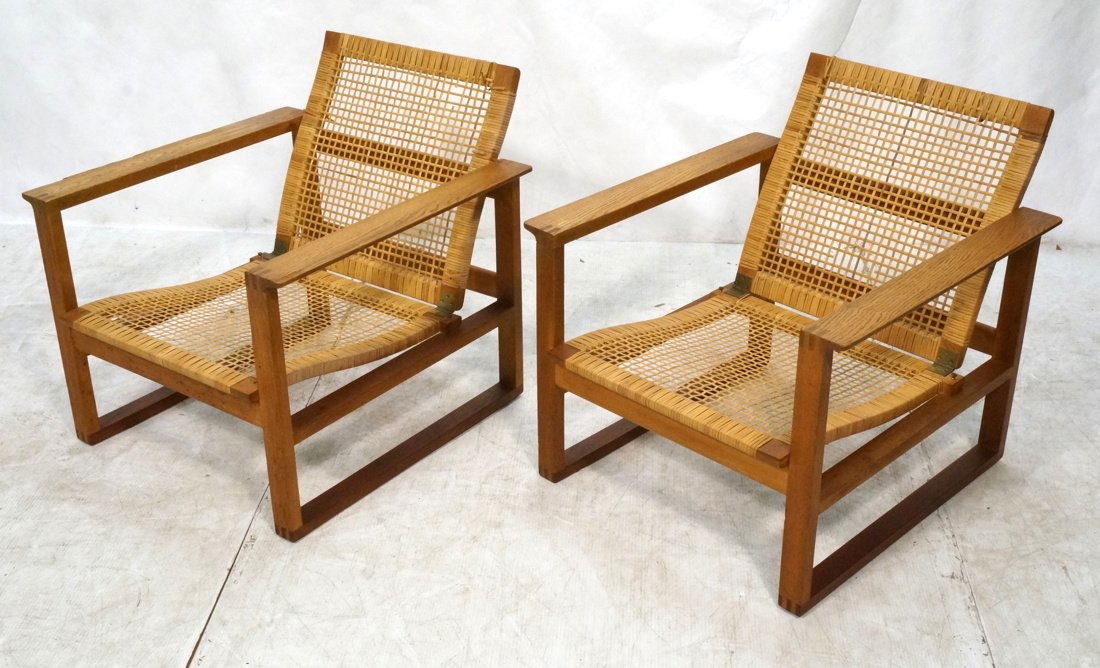 Pr BORGE MOGENSON Teak Lounge Chairs. Wrapped & W (1 of 10)