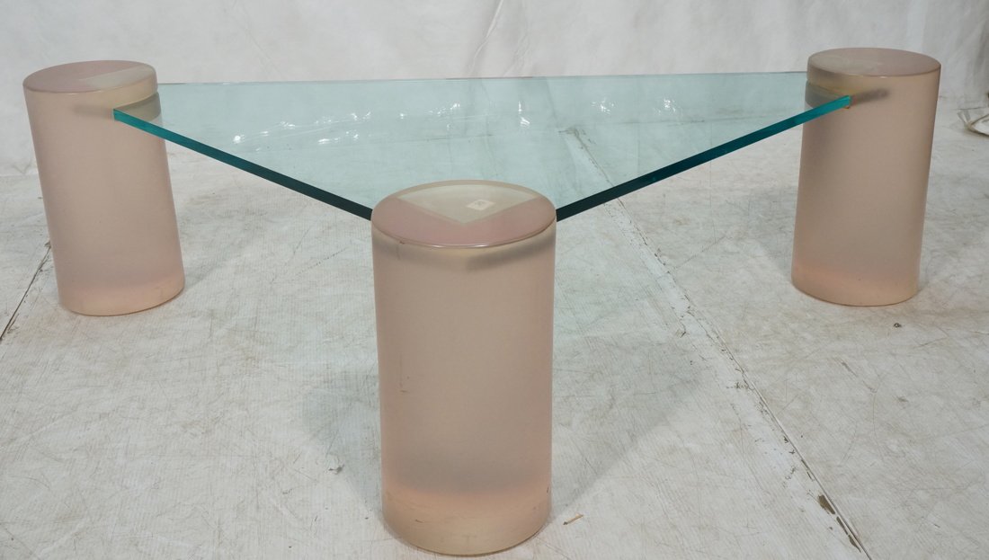 Modernist Glass & Lucite Cocktail Table. Three La (1 of 6)