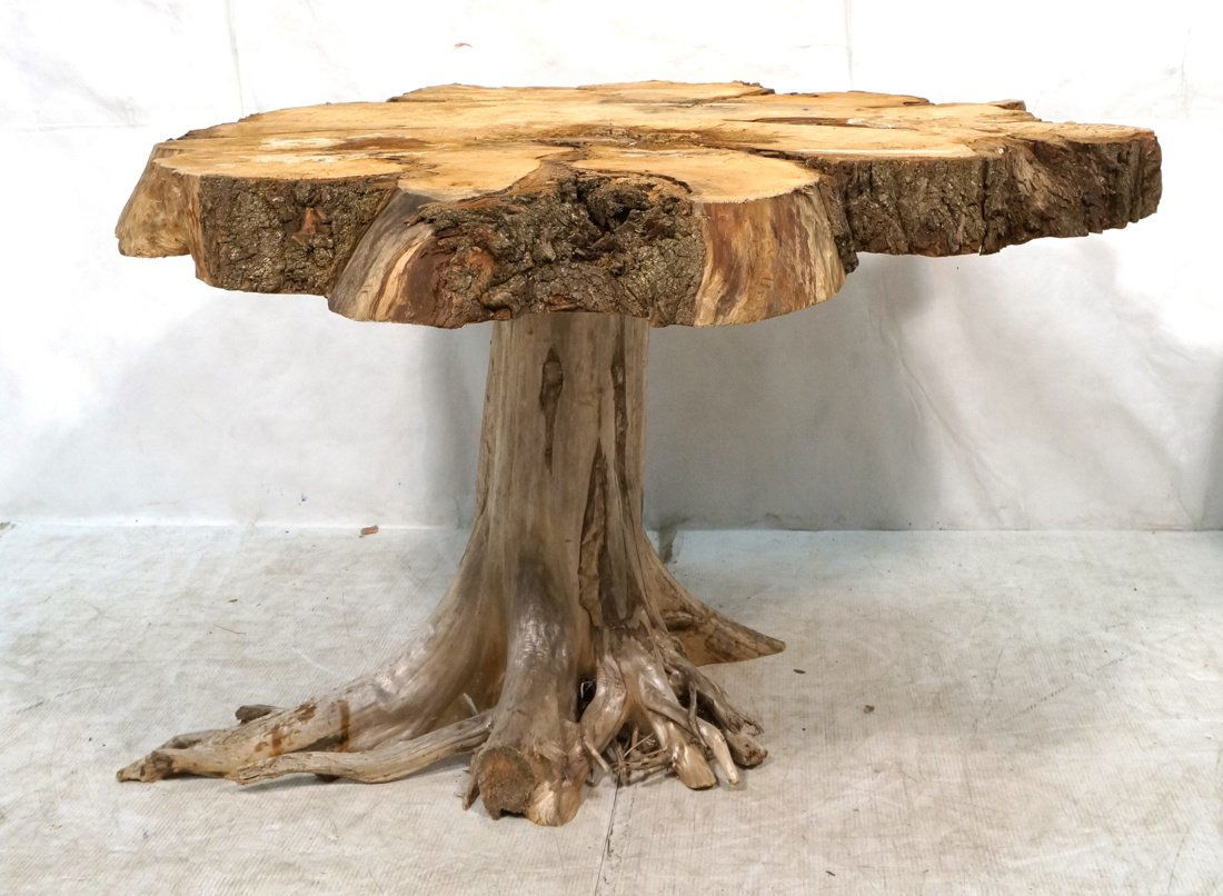 Thick Slab Natural Edge Tree Trunk Table. Branch (1 of 10)