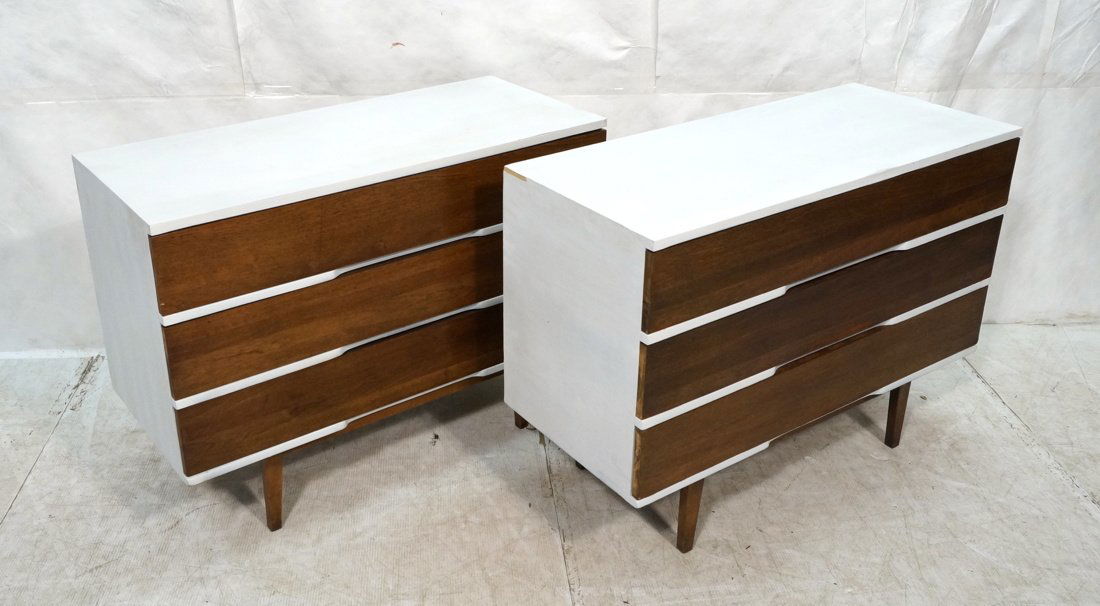 Pr Bachelors Chests. White painted tops with wood (1 of 9)