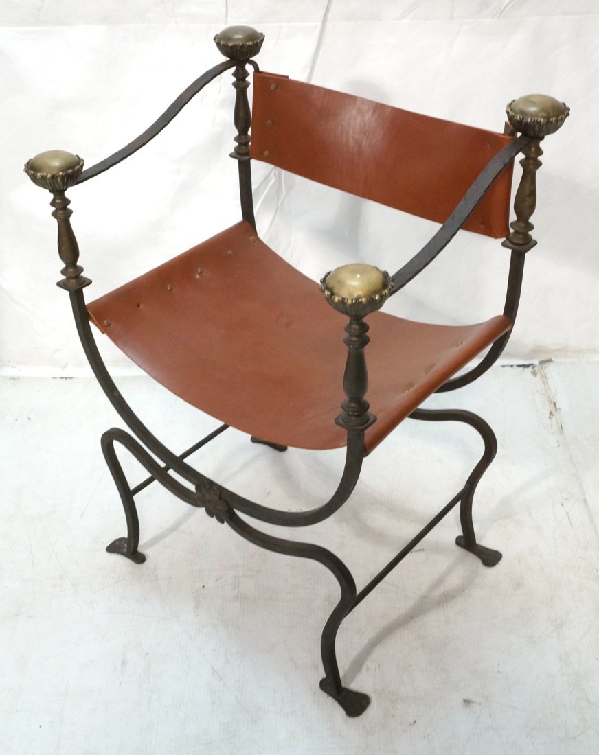 Leather Strap Savanorola Iron Side Chair. Fancy b (1 of 10)