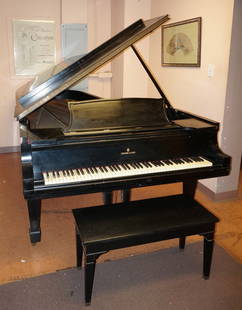 1928 STEINWAY Model D Grand Piano. Ebonized.: 1928 STEINWAY Model D Grand Piano. Ebonized. Repetition Action, pat. Marked Ebonized Serial # 263901. From Local estate. Marked Baslow & Sons inside case. Capo d'arsto, pat. Deluxe Scale. N.A vr. g 18