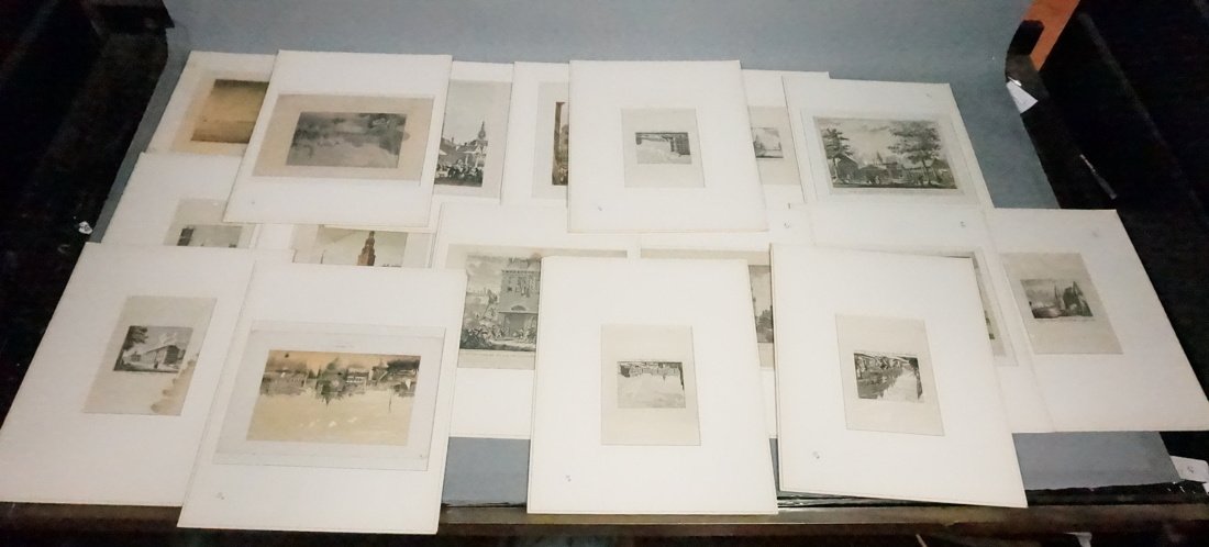 Lot 17 Antique 19th & 20th c Engravings. Landscap (1 of 10)