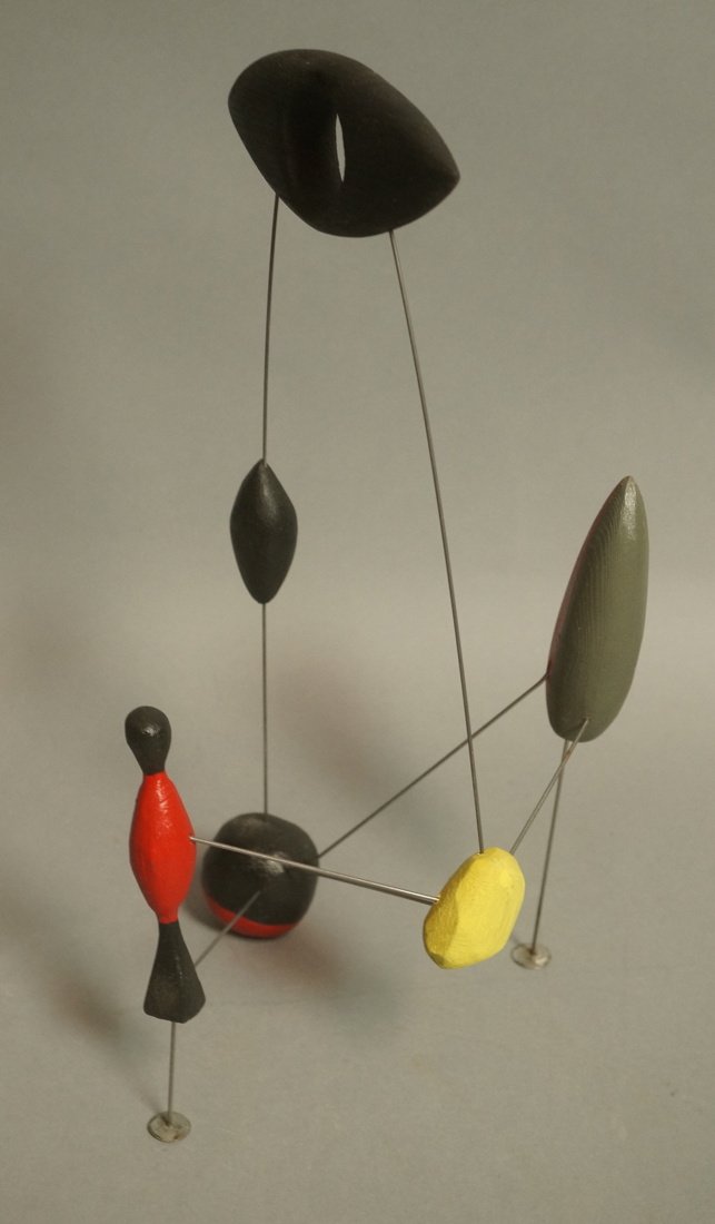 Modernist Painted Wood & Wire Abstract Sculpture. (1 of 6)