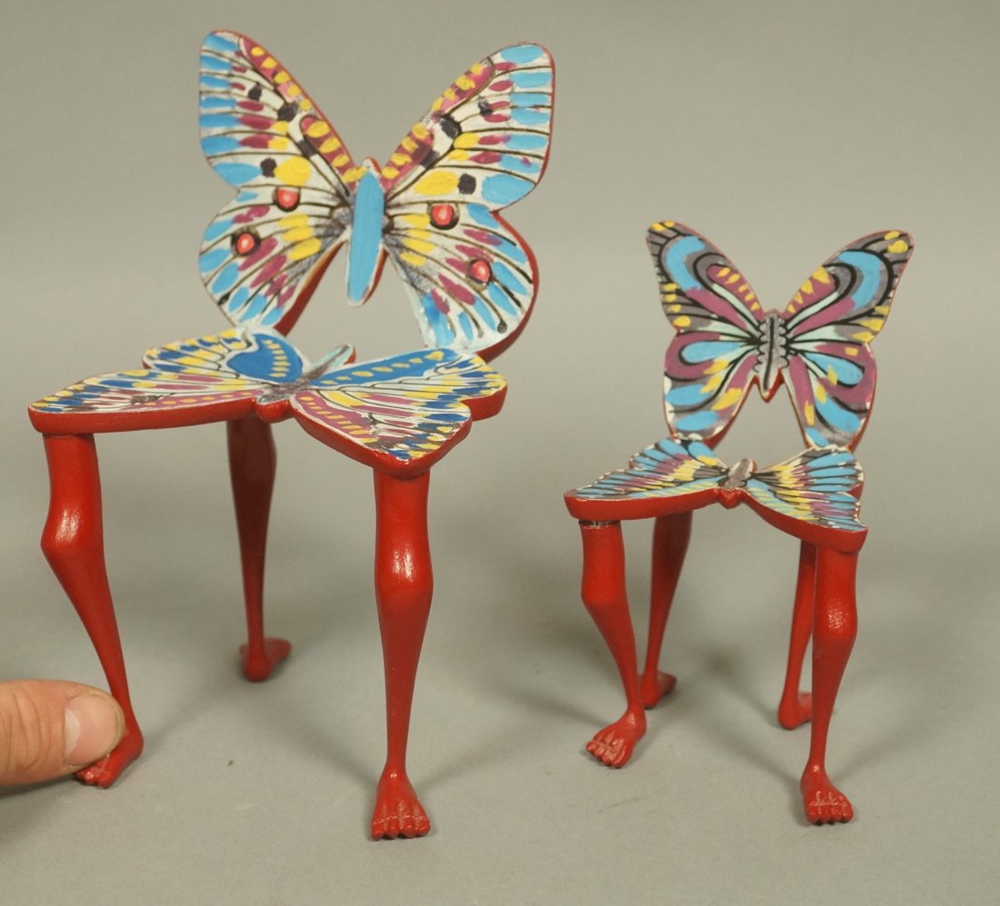 Two PEDRO FRIEDEBERG Butterfly Chair Sculptures. (1 of 9)