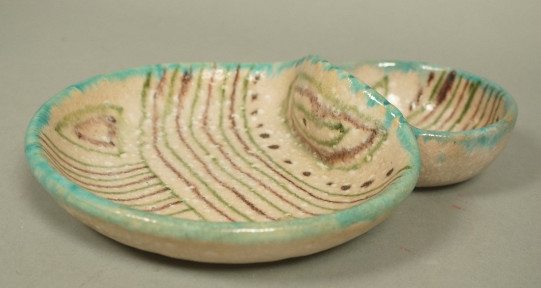 GAMBONE Italian Art Pottery. Two Part Dish Bowl. (1 of 5)