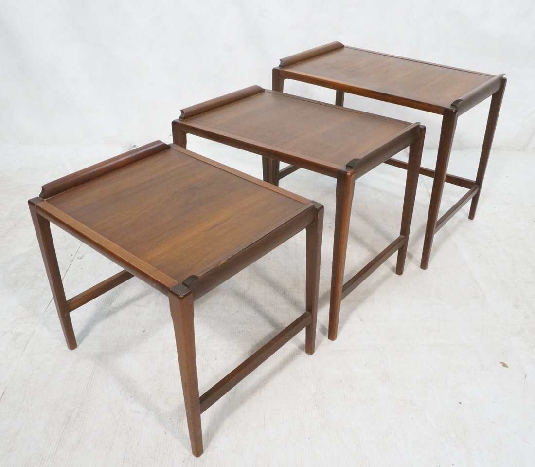 Set 3 Nesting Tables. Walnut. Tray form handles o (1 of 9)