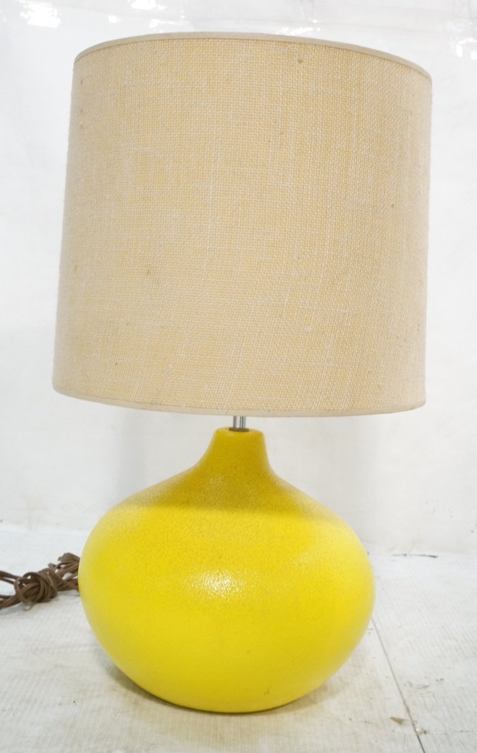 Modernist Bright Yellow Glazed Pottery Lamp. Grap (1 of 4)