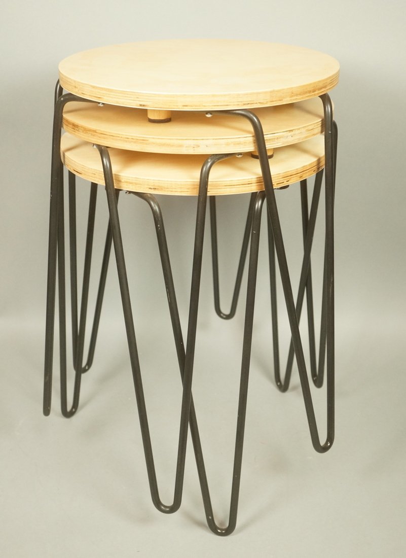 Set three Hairpin Iron Nesting Stacking Side Tabl (1 of 8)