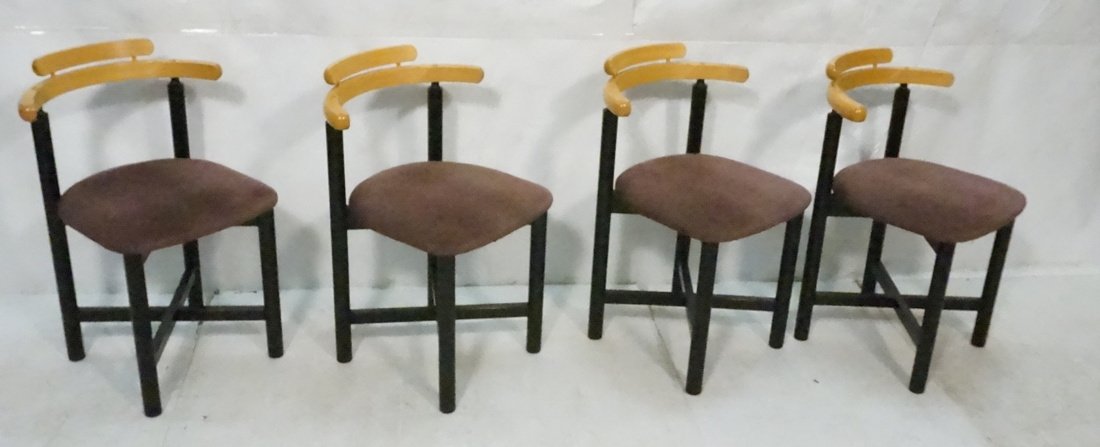 Set 4 Italian Style Dining Chairs.  Curved backs. (1 of 10)
