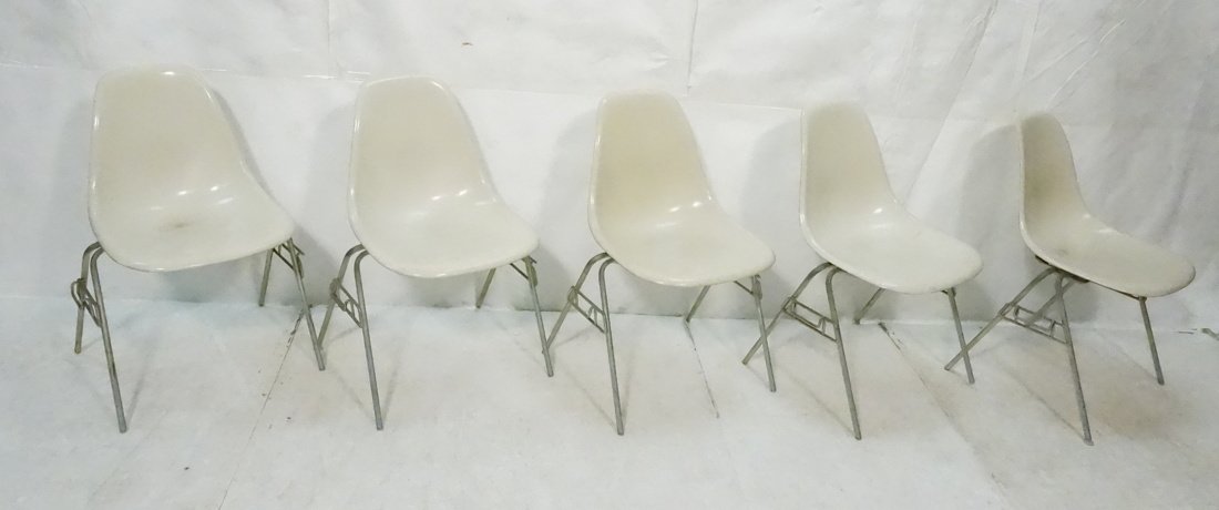 5 Herman Miller Off White Shell Chairs.  Stacking (1 of 10)