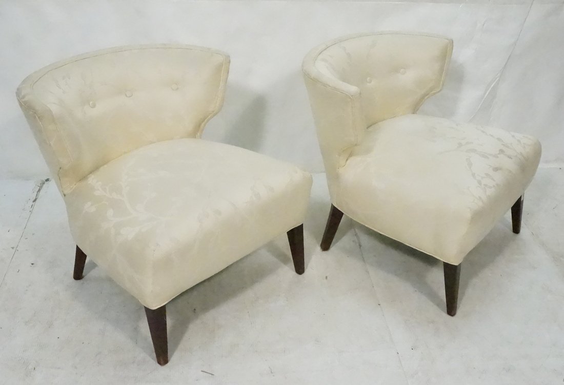 Pair Art Deco Style Low Lounge Chair with Curved (1 of 8)