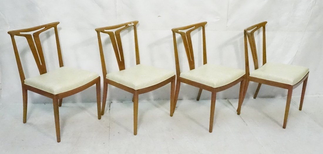 Set 4 Modernist Dining Chairs with Shaped Backs. (1 of 8)