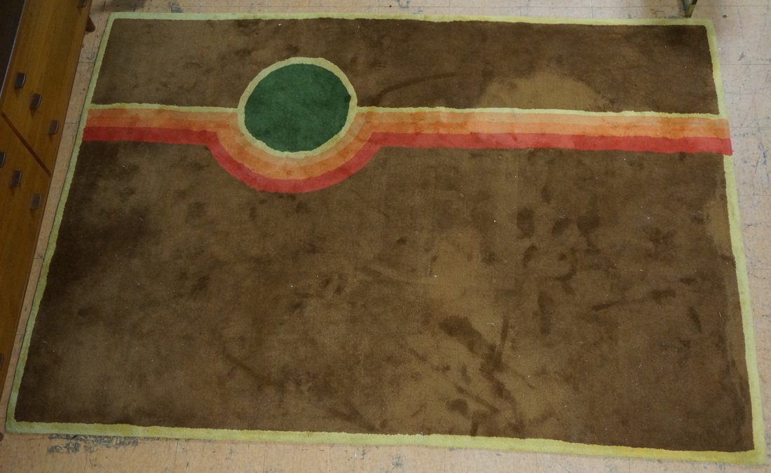 6' x 8'5" Modernist Area Rug Carpet. Brown Ground (1 of 9)