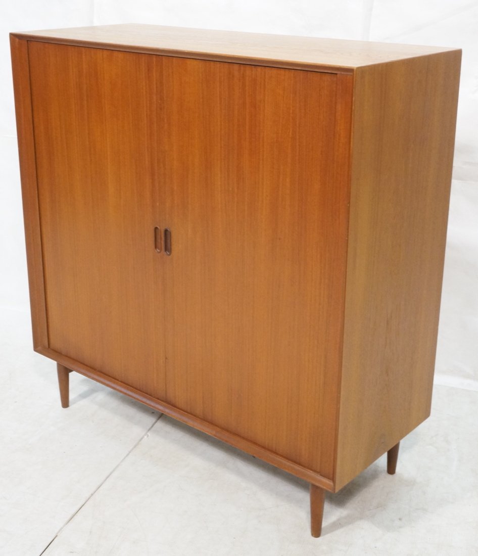 Danish Teak Wardrobe. Two tambour doors. Interior (1 of 9)