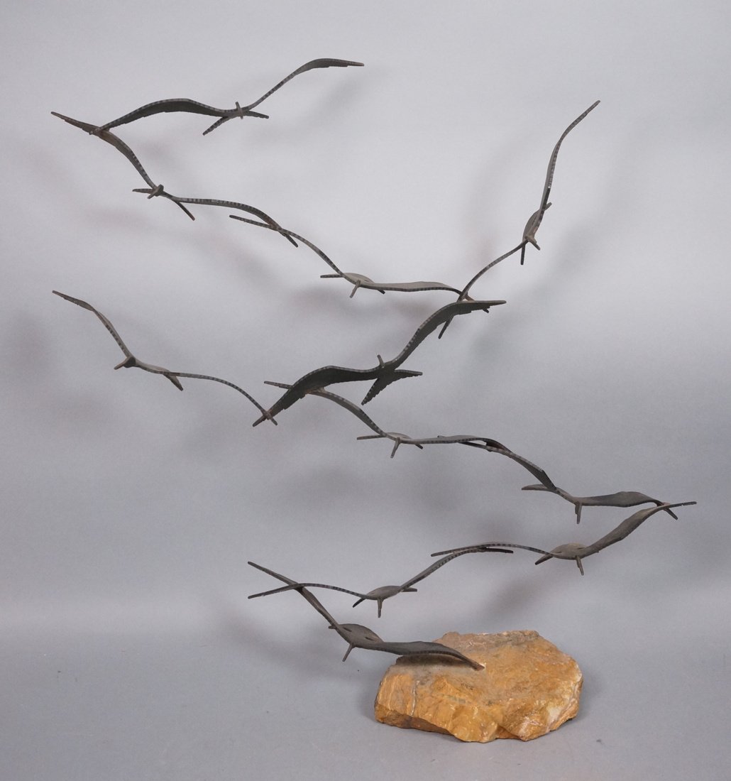 Signed T SIJAN Seagull Table Sculpture. Birds in (1 of 8)