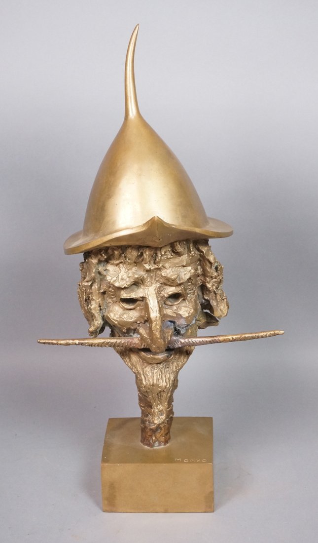 Don QUIXOTE Signed MONYO Brass Figural Sculptur (1 of 8)