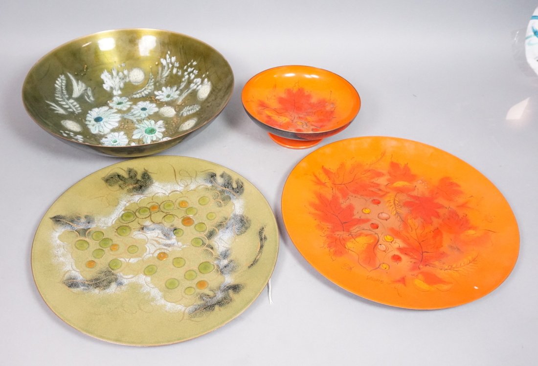 Lot 4 SACHA B Brastoff Enamel Dishes. All signed. (1 of 7)
