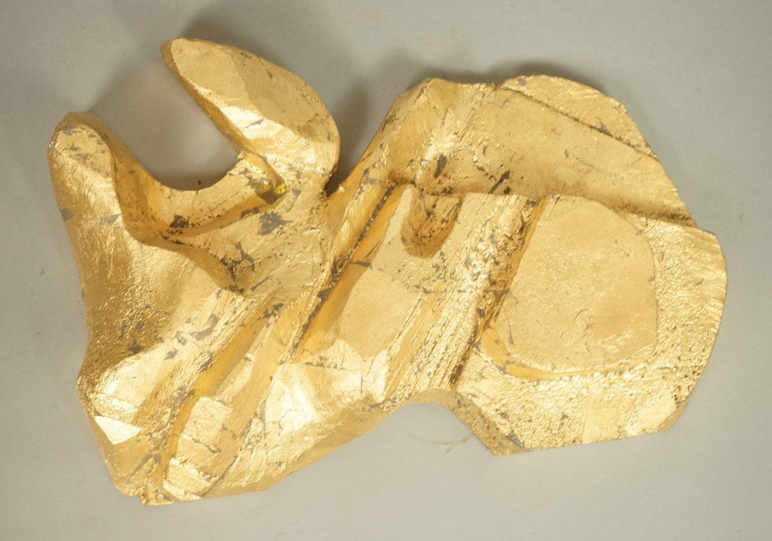 Gilt Heavy Steel Abstract Sculpture. Free form mo (1 of 8)