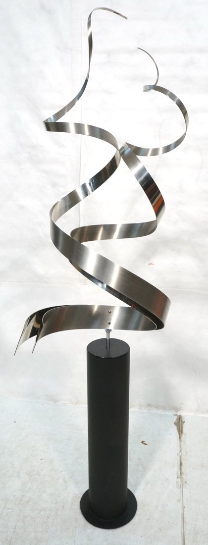 Large JERE Metal Double Swirl Ribbon Sculpture. B (1 of 10)