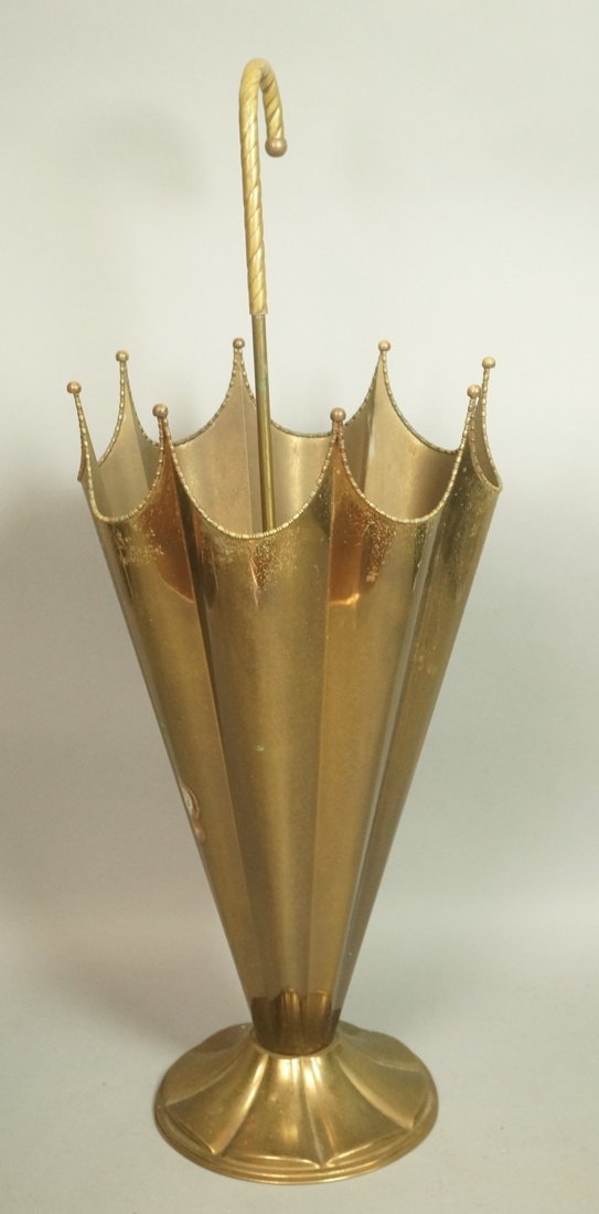 Vintage Brass Umbrella Stand.  Rope trim detail. (1 of 7)