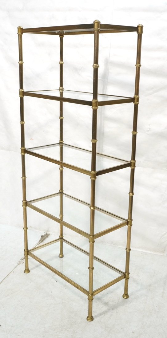 Brass & Glass Etagere Display Shelf Unit. Brass u (1 of 10)