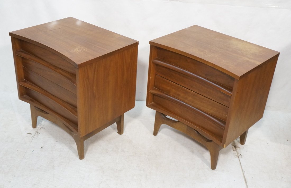 Pr American Modern Walnut Night Stands. Two Drawe (1 of 10)