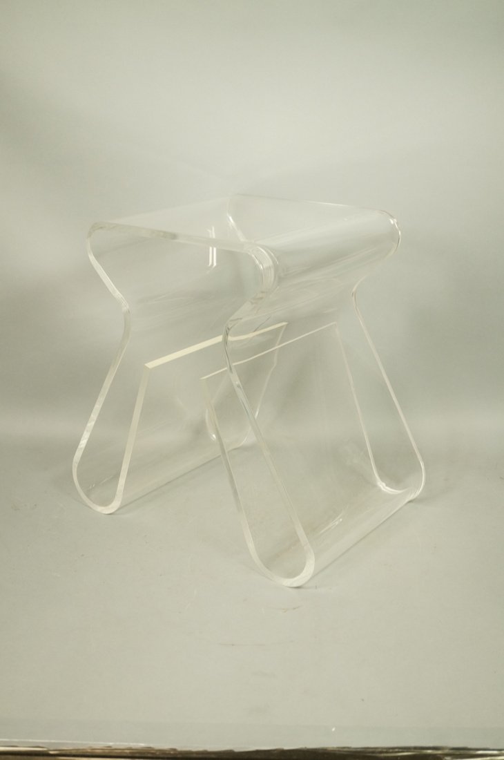 Molded Lucite Bench Stool Table. Freeform. (1 of 6)