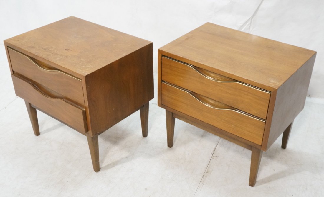 Pr Modernist Night stands. Two drawers with brass (1 of 10)