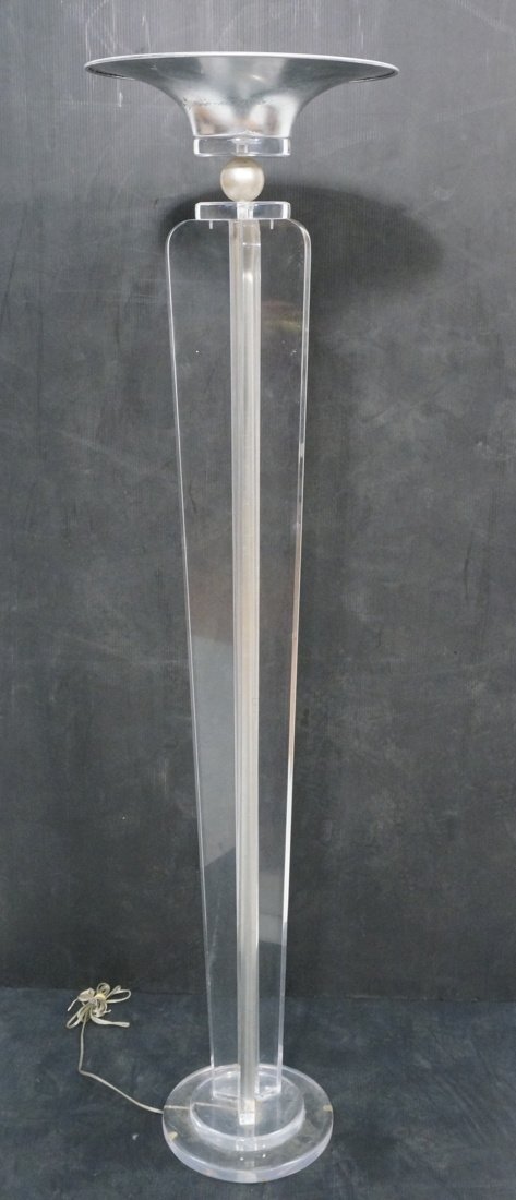 Modernist Lucite Floor Lamp. Three wings support (1 of 10)
