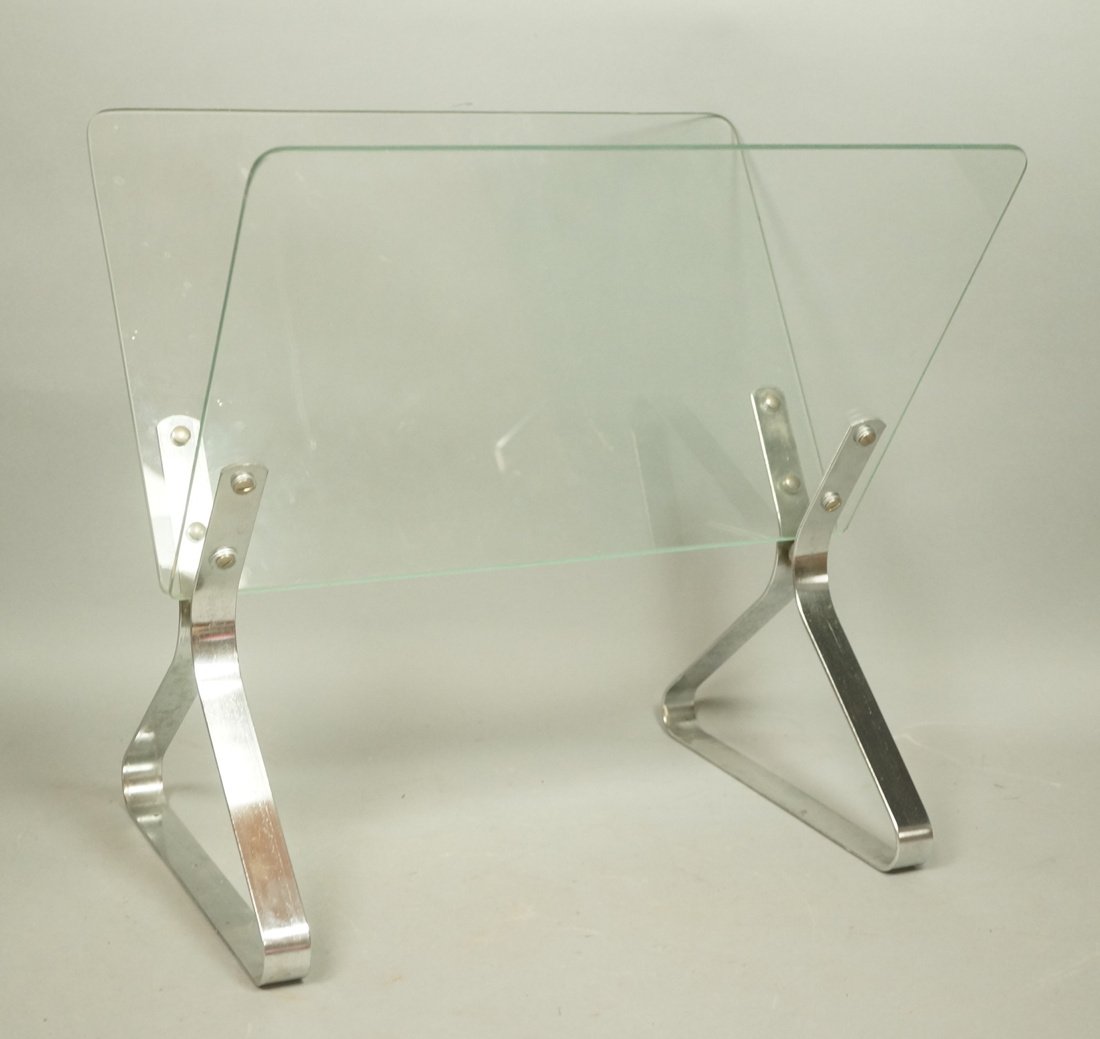 Glass &  Chrome Modern Magazine Rack. (1 of 6)